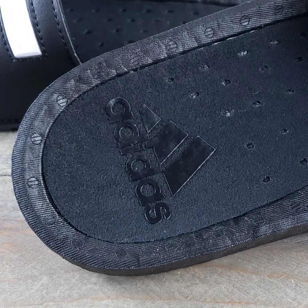 adidas Adilette Boost Men's Slides Sandals Black White Supreme Cushioning